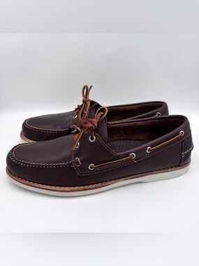 Mark McNairy for G.H. Bass Hingham Brown Leather Boat Shoes Men Size 11.5 D